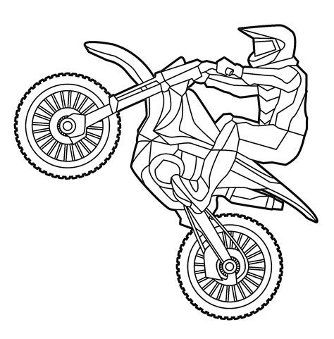 Download and print free Easy Dirt bike Coloring Page. Dirt Bike coloring pages are a fun way for kids of all ages, adults to develop creativity, concentration, fine motor skills, and color recognition. Self-reliance and perseverance to complete any job. Have fun! 